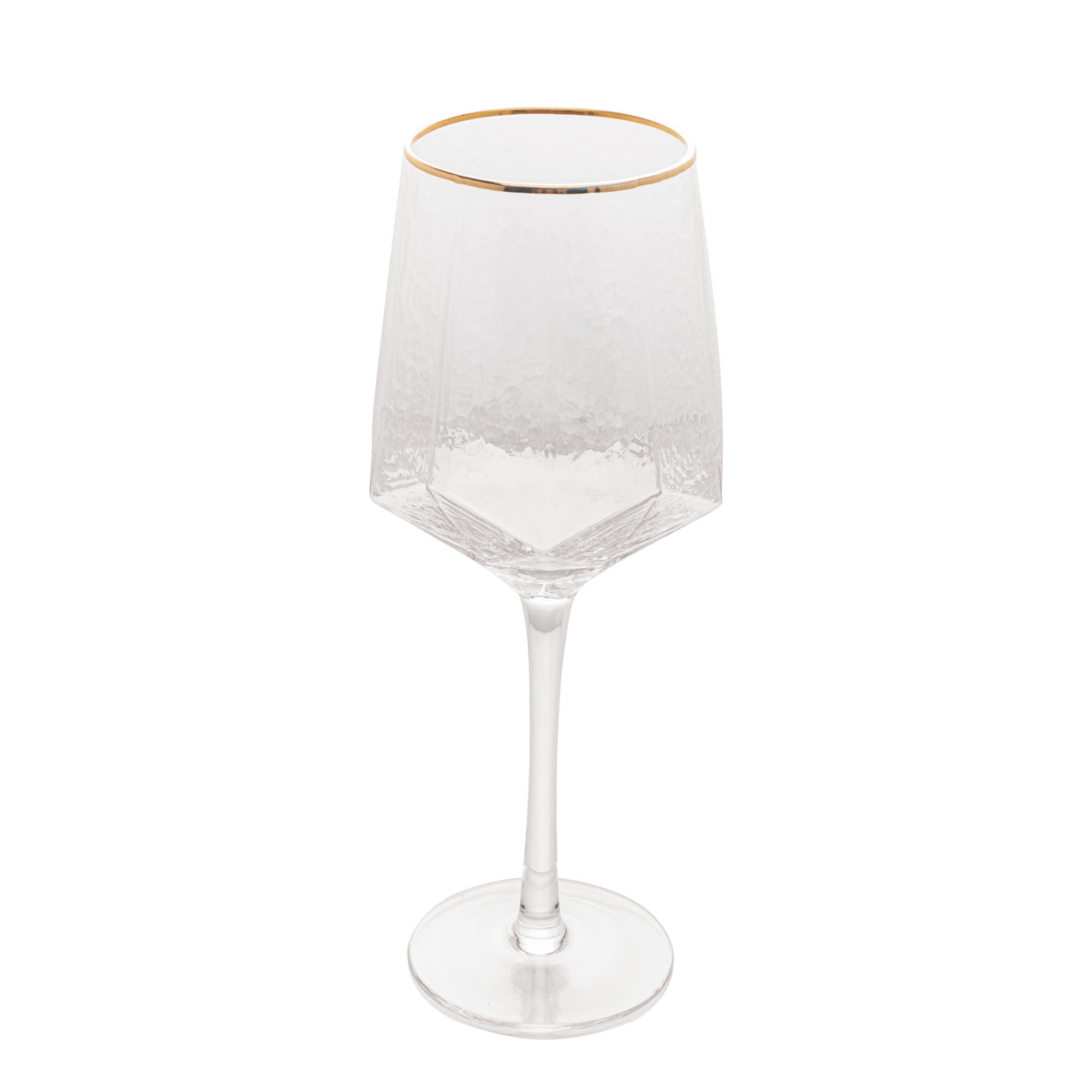Jogo 2 Taças para Vinho em Cristal de Chumbo com Borda Dourada 600ml - Ela Decora
