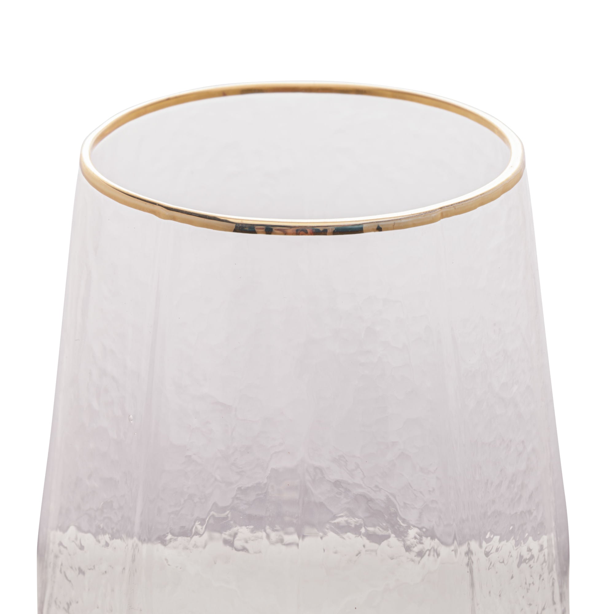 Jogo 2 Taças para Vinho em Cristal de Chumbo com Borda Dourada 600ml - Ela Decora