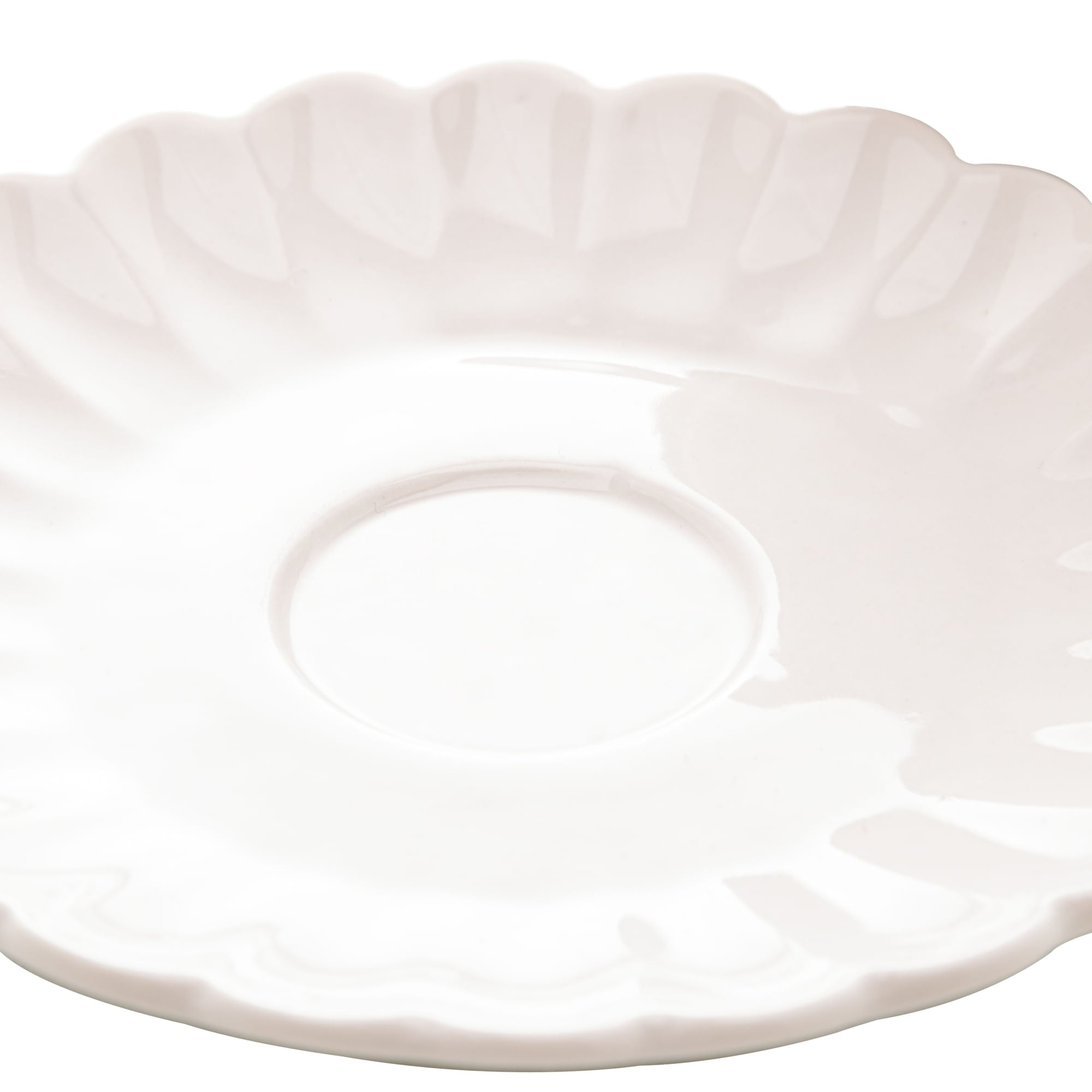 Jogo 2 Xicaras de Café Porcelana com Pires Petala Branco 90ml - Ela Decora