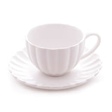 Jogo 2 Xicaras de Chá Porcelana com Pires Petala Branco 160ml - Ela Decora