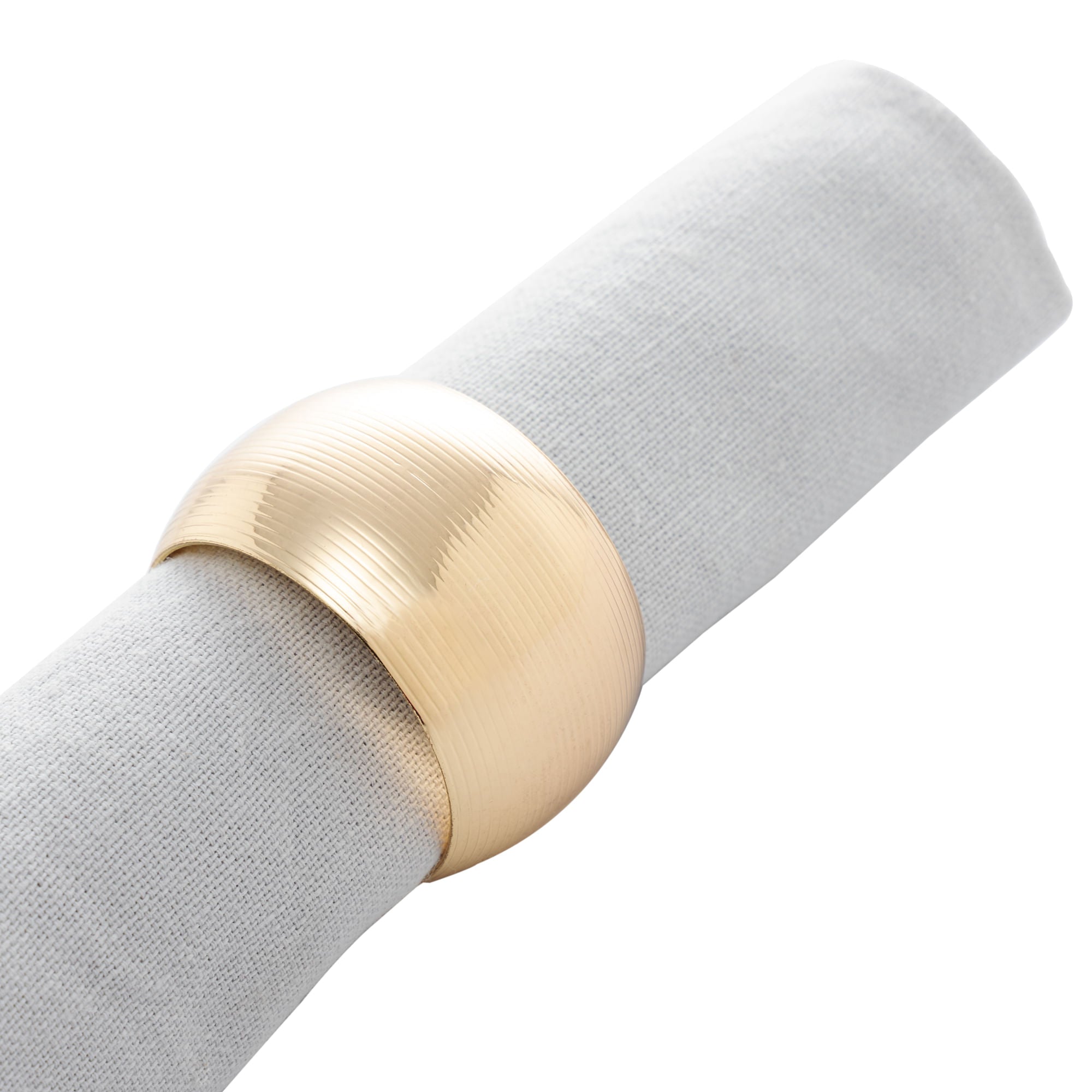 Jogo 4 Anéis para Guardanapo de Aço Circle Dourado 4,5cm - Ela Decora
