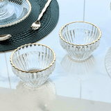 Jogo 4 Bowls de Cristal Imperatriz Fio de Ouro 11cm - Ela Decora