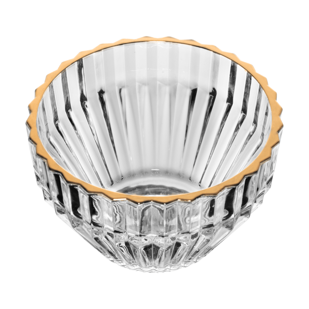 Jogo 4 Bowls de Cristal Imperatriz Fio de Ouro 11cm - Ela Decora
