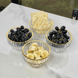Jogo 4 Bowls de Cristal Imperatriz Fio de Ouro 11cm - Ela Decora
