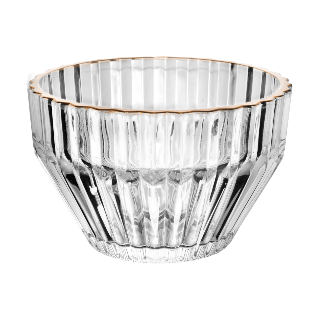 Jogo 4 Bowls de Cristal Imperatriz Fio de Ouro 11cm - Ela Decora