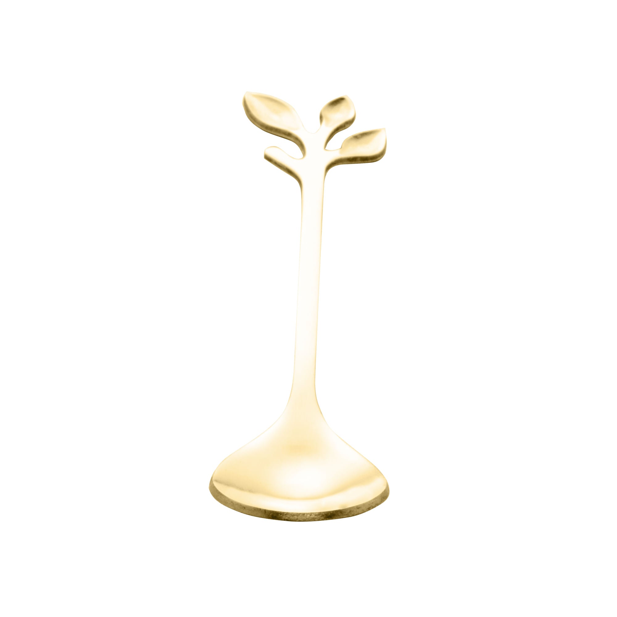 Jogo 4 Colheres Para Chá Aço Inox Leaves Dourado - Ela Decora