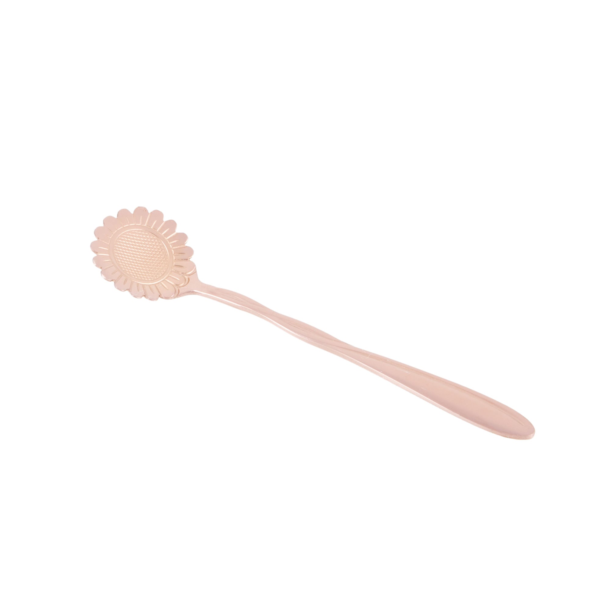 Jogo 4 Colheres Para Chá Flores Aço Inox Rose Gold - Ela Decora