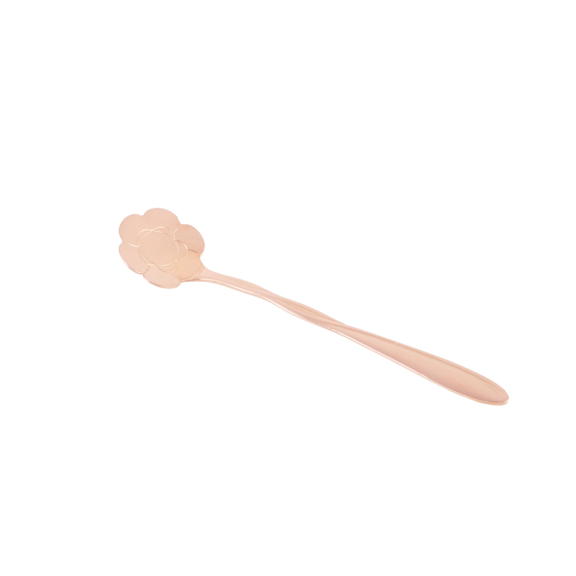 Jogo 4 Colheres Para Chá Flores Aço Inox Rose Gold - Ela Decora