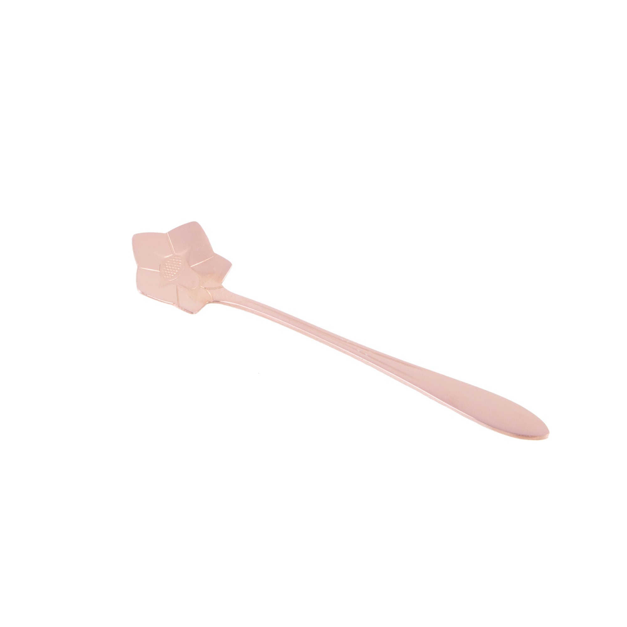 Jogo 4 Colheres Para Chá Flores Aço Inox Rose Gold - Ela Decora