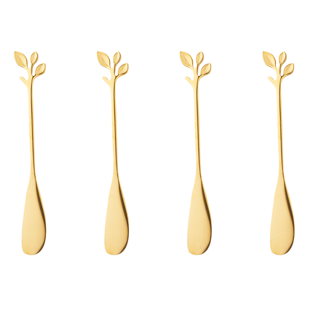 Jogo 4 Espátulas em Aço Inox Dourado - Ela Decora