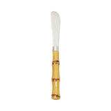 Jogo 4 Espátulas Luxo Bambu em Aço Inox com Cabo de Plástico 16cm - Ela Decora