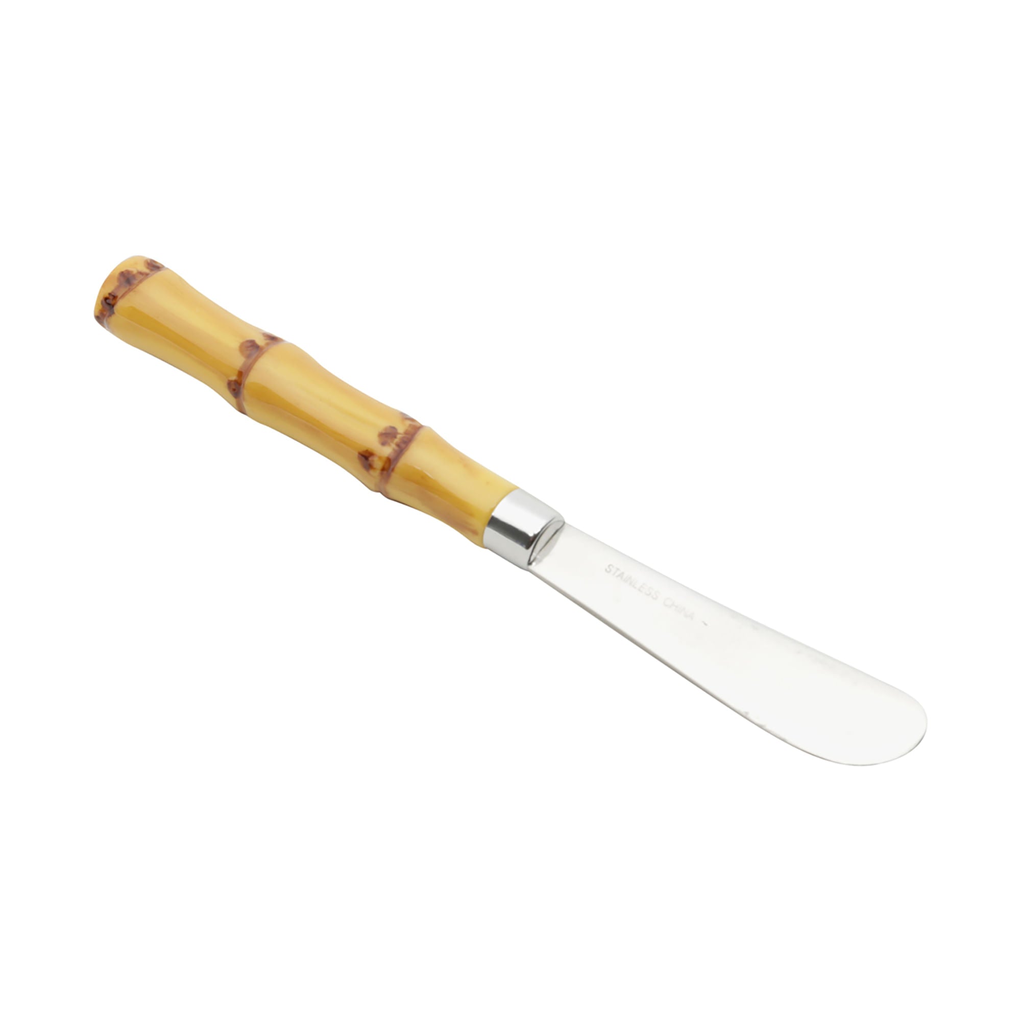 Jogo 4 Espátulas Luxo Bambu em Aço Inox com Cabo de Plástico 16cm - Ela Decora