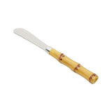 Jogo 4 Espátulas Luxo Bambu em Aço Inox com Cabo de Plástico 16cm - Ela Decora