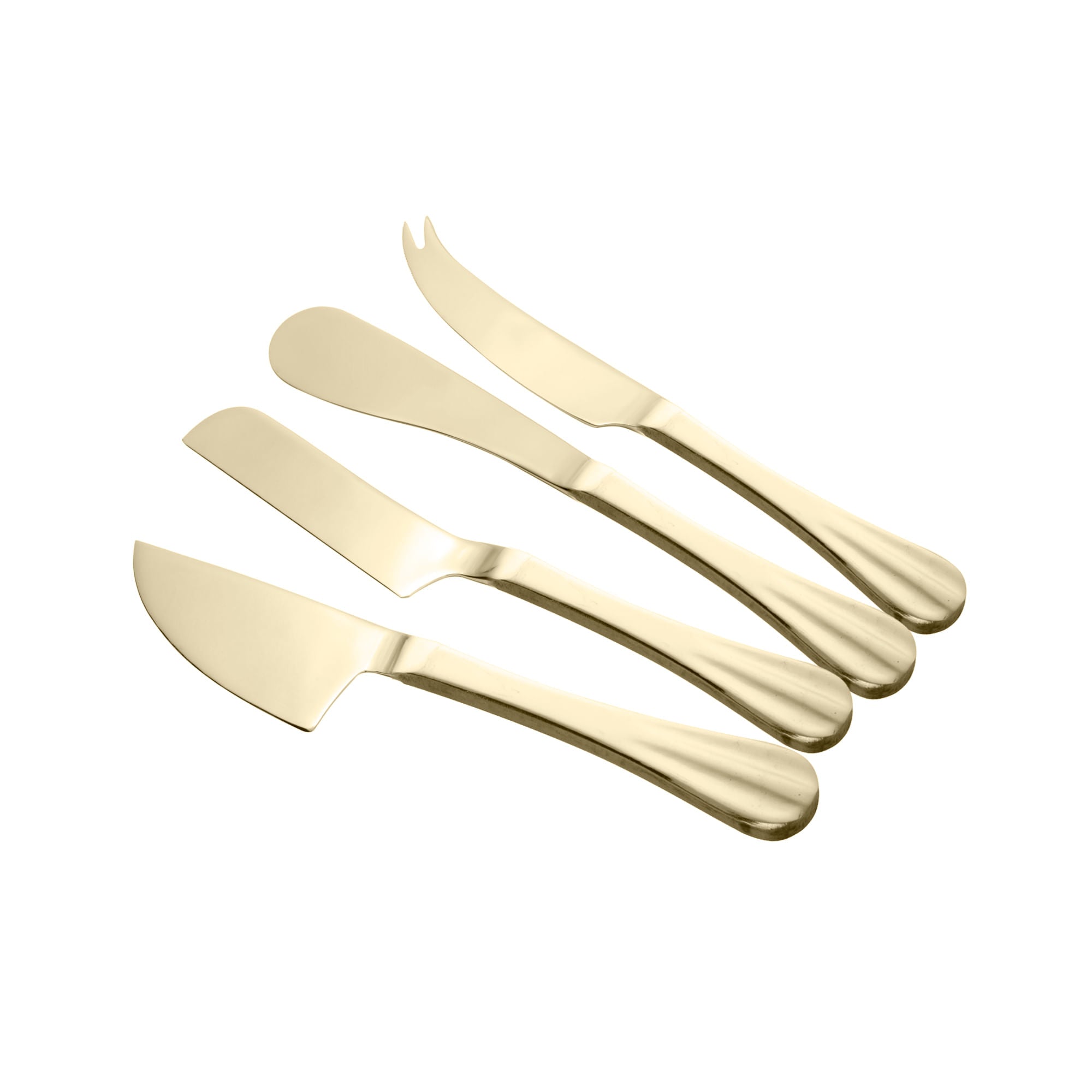Jogo 4 Facas para Queijo Aço Inox Positano Dourado - Ela Decora