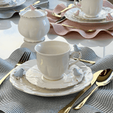 Jogo 4 Pratos para Sobremesa Bird Porcelana Branco 20cm - Ela Decora