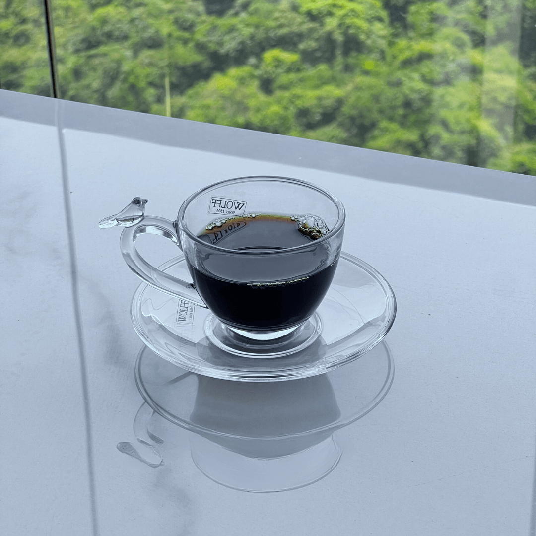 Jogo 4 Xícaras de Café Bird com Pires Cristal 80ml - Ela Decora