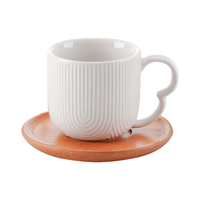 Jogo 4 Xicaras de Café com Pires de Cerâmica Oasis Branca 90ml - Ela Decora