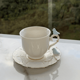 Jogo 4 Xicaras para Chá em Porcelana Birds Branca 200ml - Ela Decora