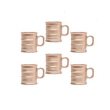 Jogo 6 Canecas de Vidro Borossilicato Vintage Rose Gold 245ml - Ela Decora