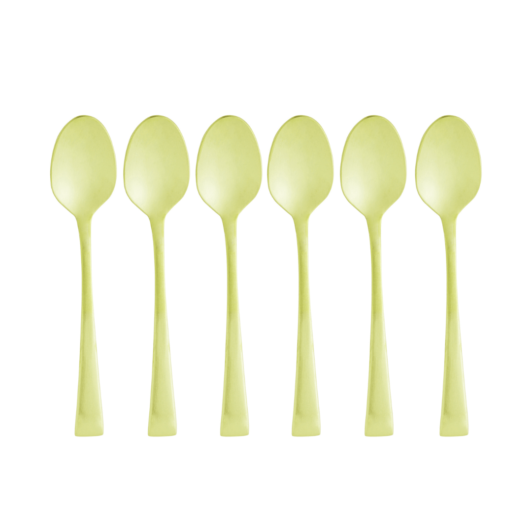 Jogo 6 Colheres para Café Berna Aço Inox Champanhe Fosco - Ela Decora