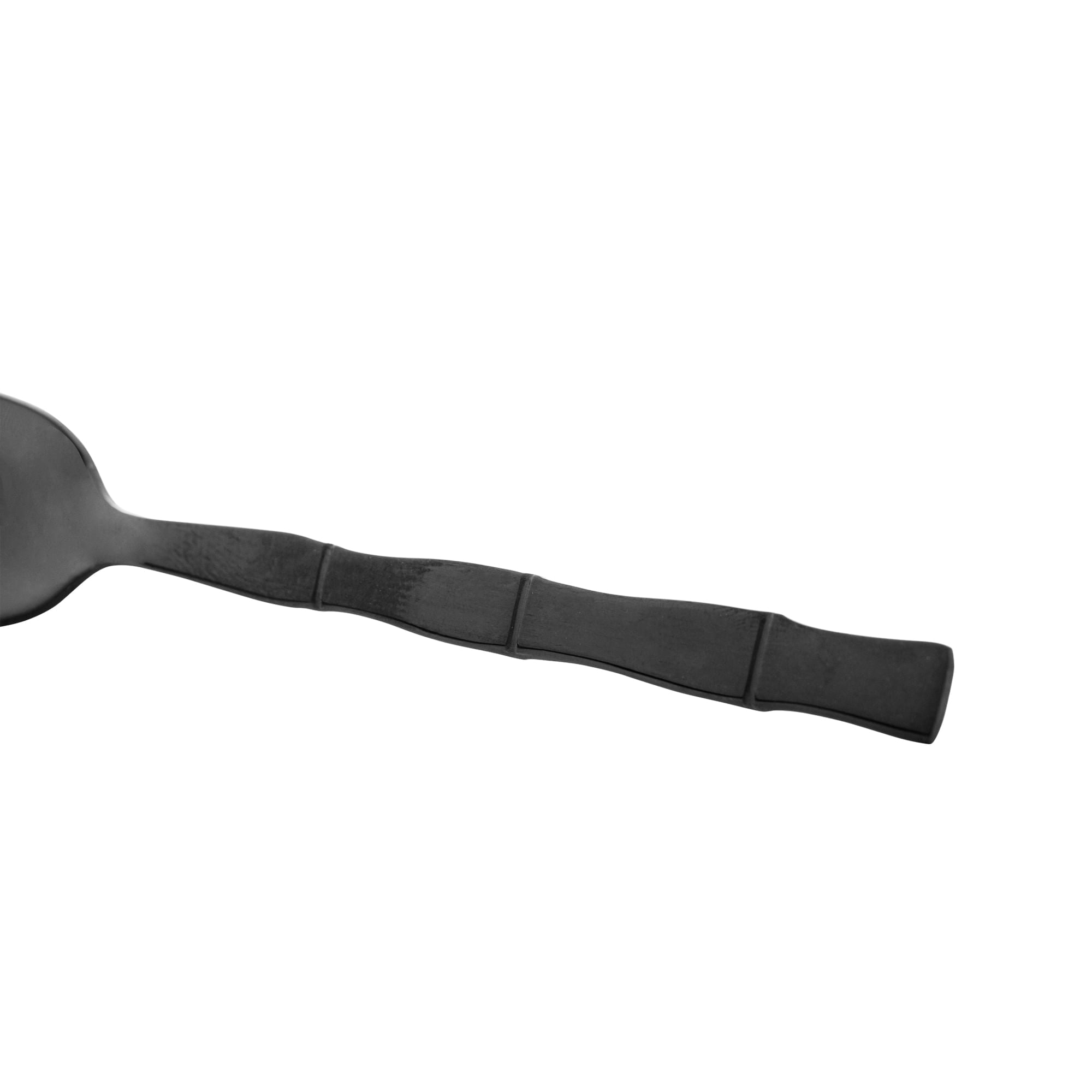Jogo 6 Colheres para Chá Estilo Bambu Aço Inox Elegant Preto Ônix 12,5 cm - Ela Decora