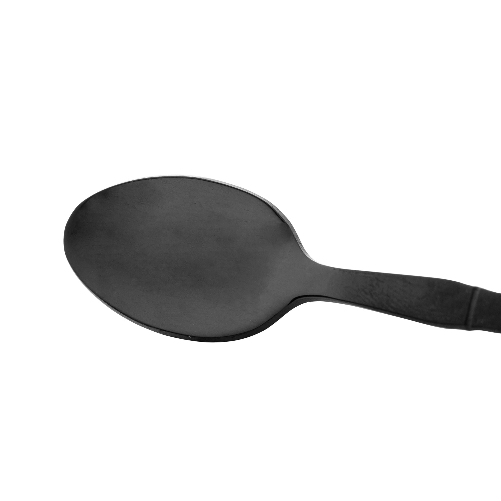 Jogo 6 Colheres para Chá Estilo Bambu Aço Inox Elegant Preto Ônix 12,5 cm - Ela Decora