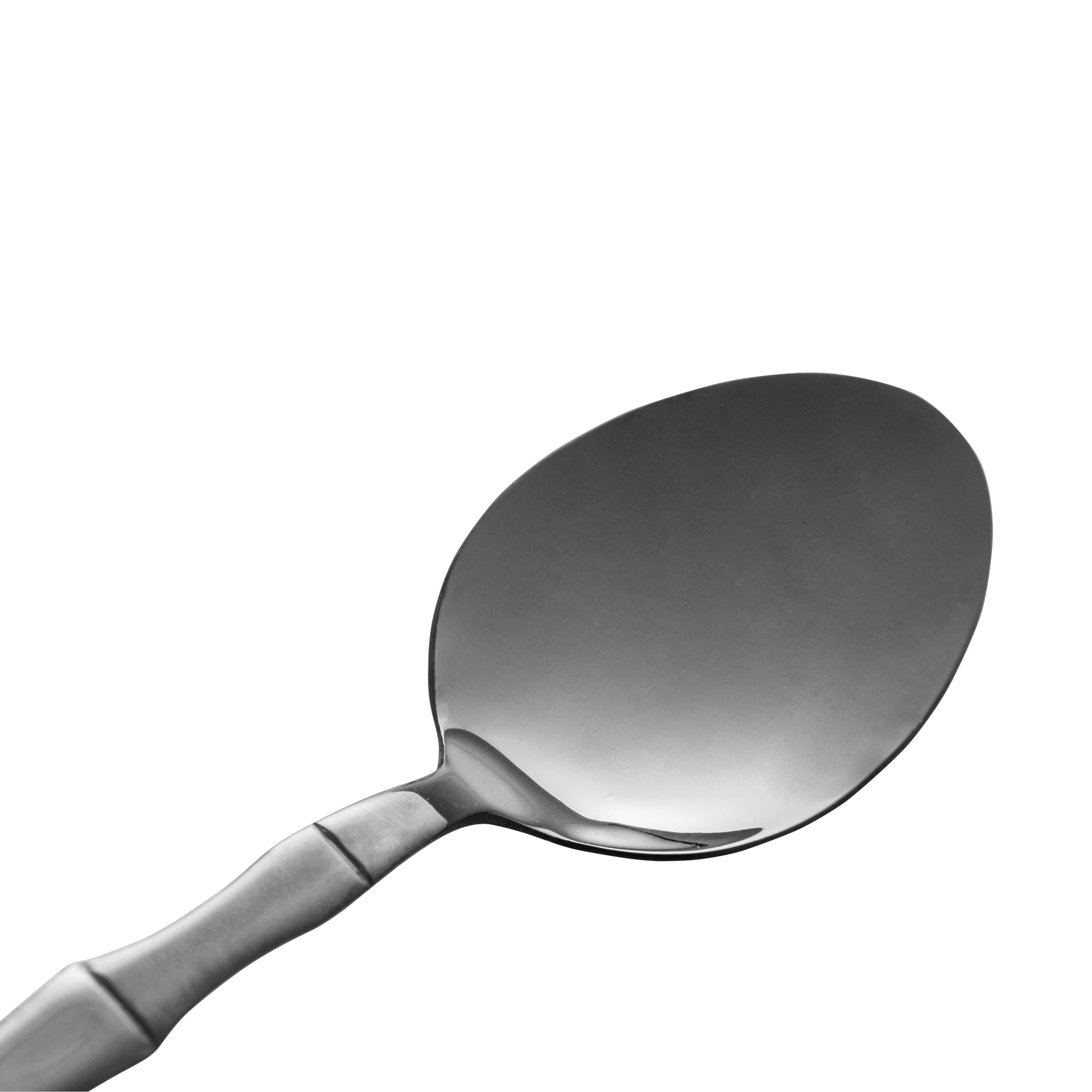 Jogo 6 Colheres para Mesa Estilo Bambu Aço Inox Elegant Preto Ônix 19,8 cm - Ela Decora