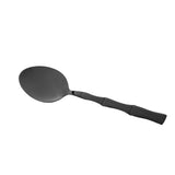 Jogo 6 Colheres para Mesa Estilo Bambu Aço Inox Elegant Preto Ônix 19,8 cm - Ela Decora