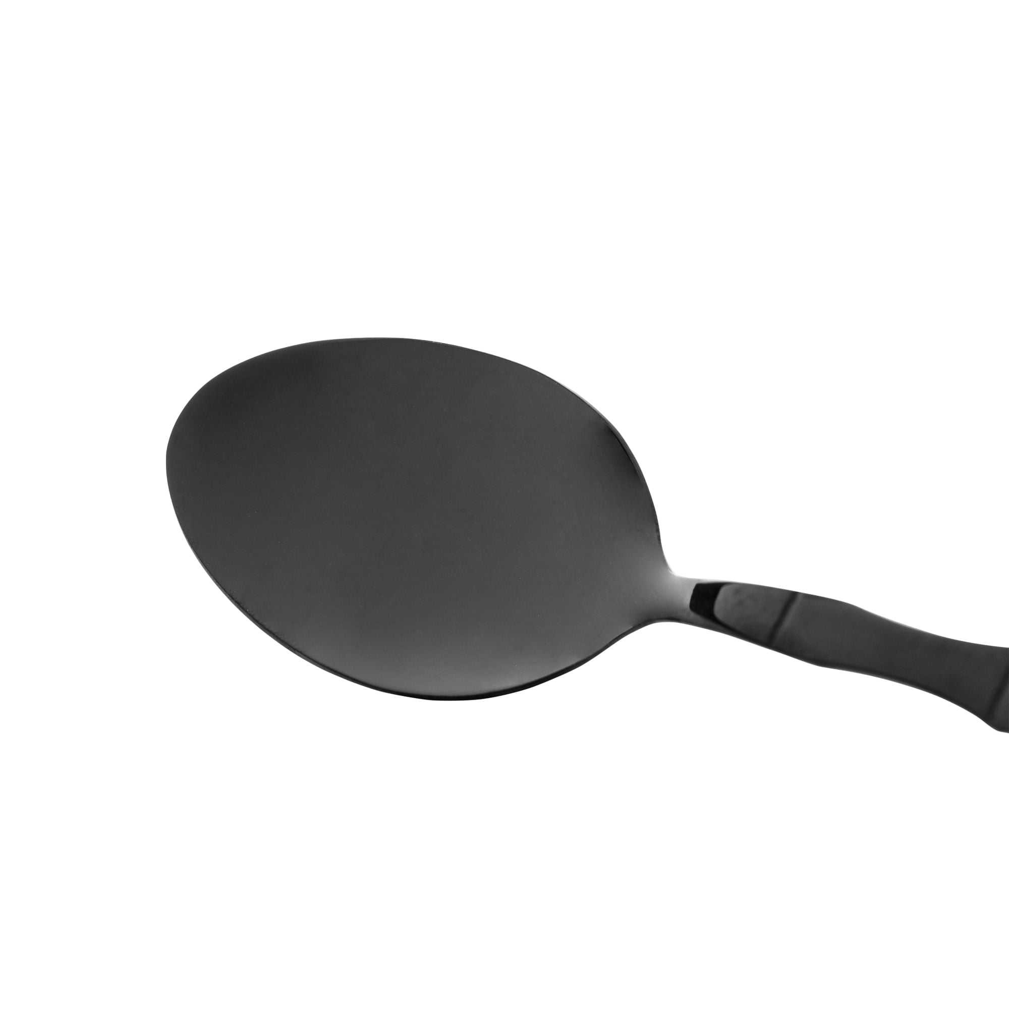 Jogo 6 Colheres para Mesa Estilo Bambu Aço Inox Elegant Preto Ônix 19,8 cm - Ela Decora