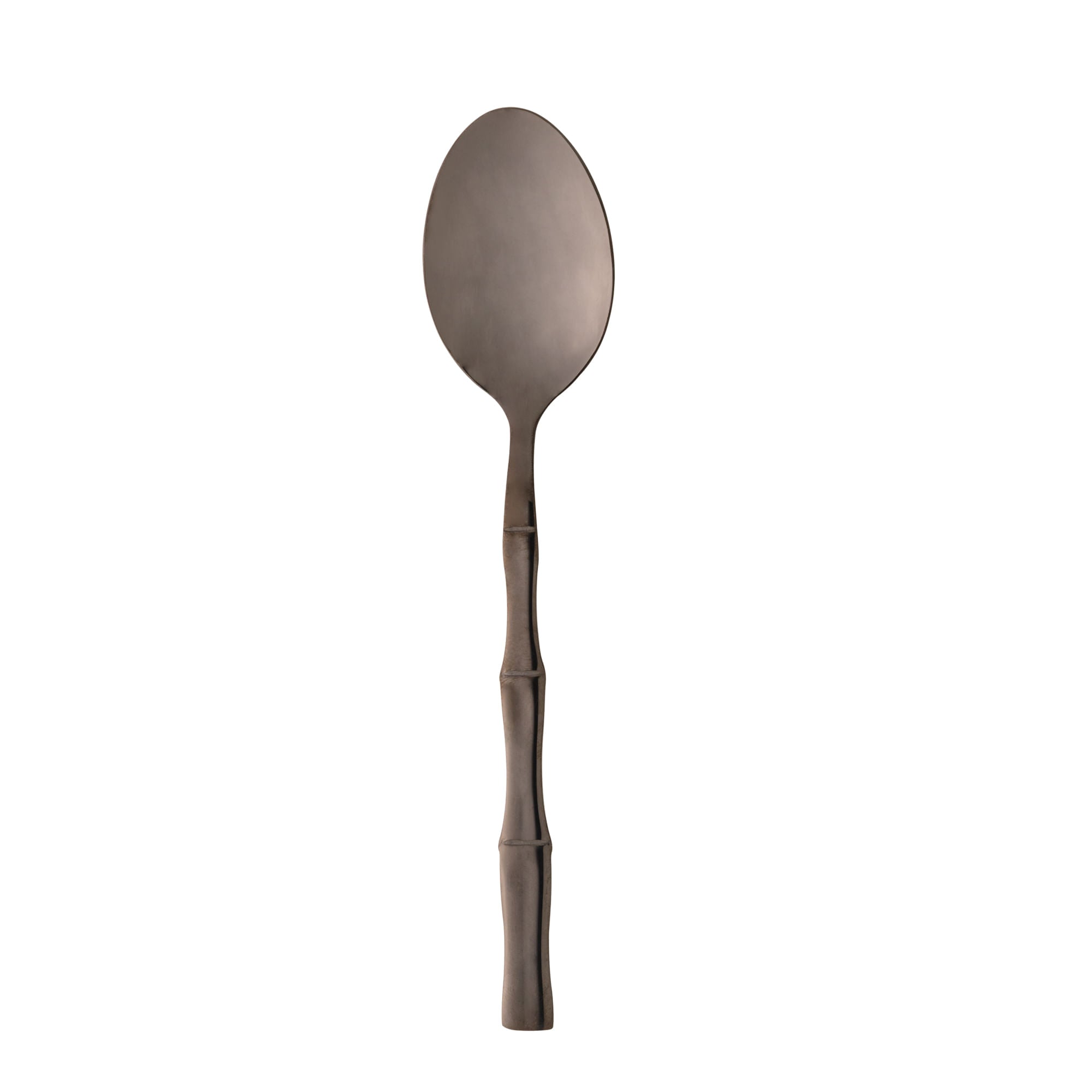 Jogo 6 Colheres para Mesa Estilo Bambu Aço Inox Elegant Preto Ônix 19,8 cm - Ela Decora