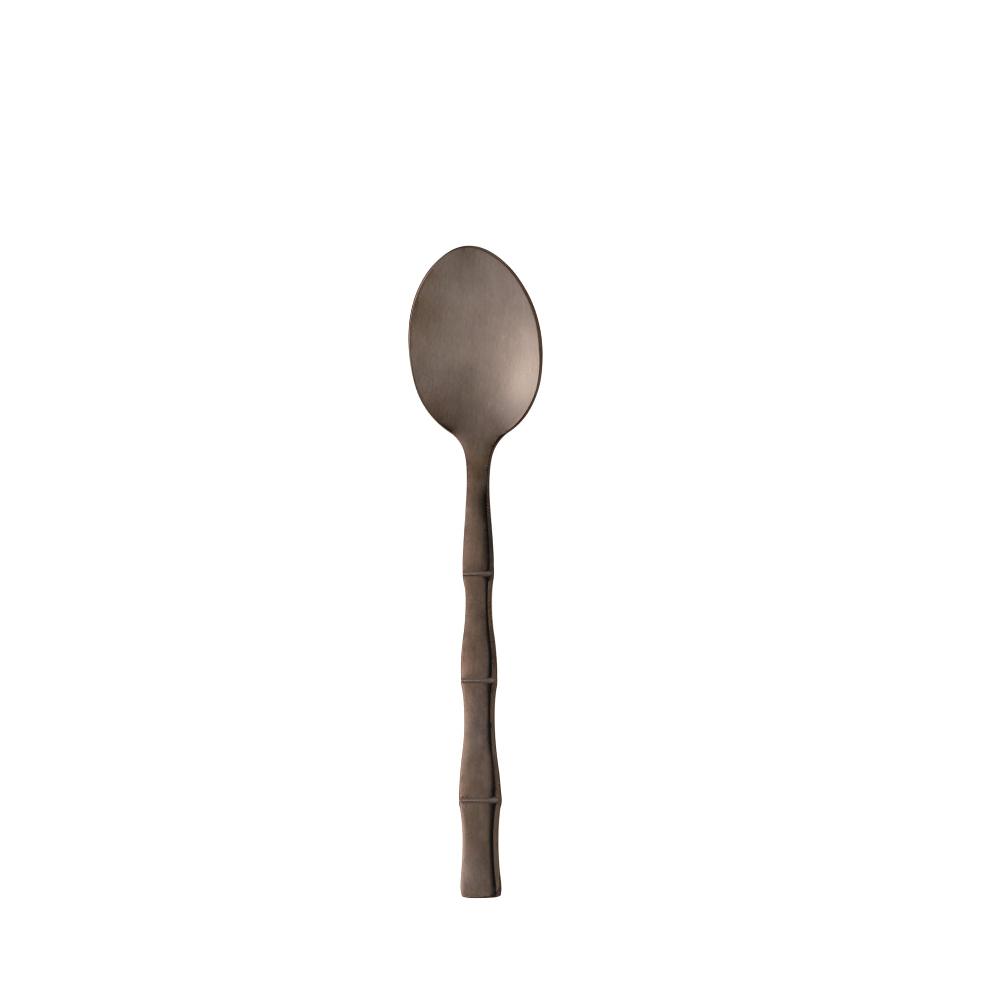 Jogo 6 Colheres para Sobremesa Estilo Bambu Aço Inox Elegant Preto Ônix 15,2 cm - Ela Decora