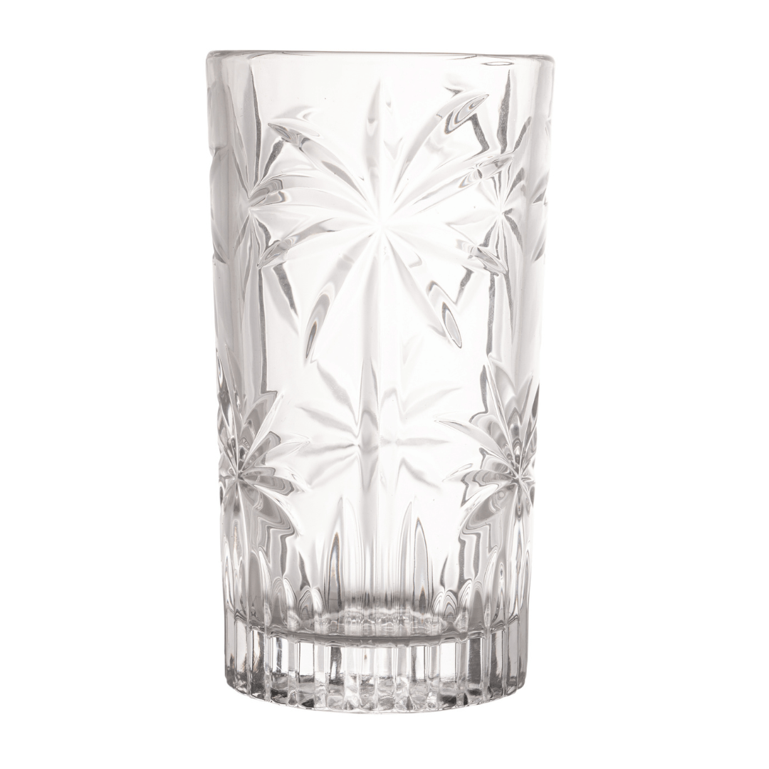 Jogo 6 Copos Altos Cristal de Chumbo Palm Tree 360ml - Ela Decora