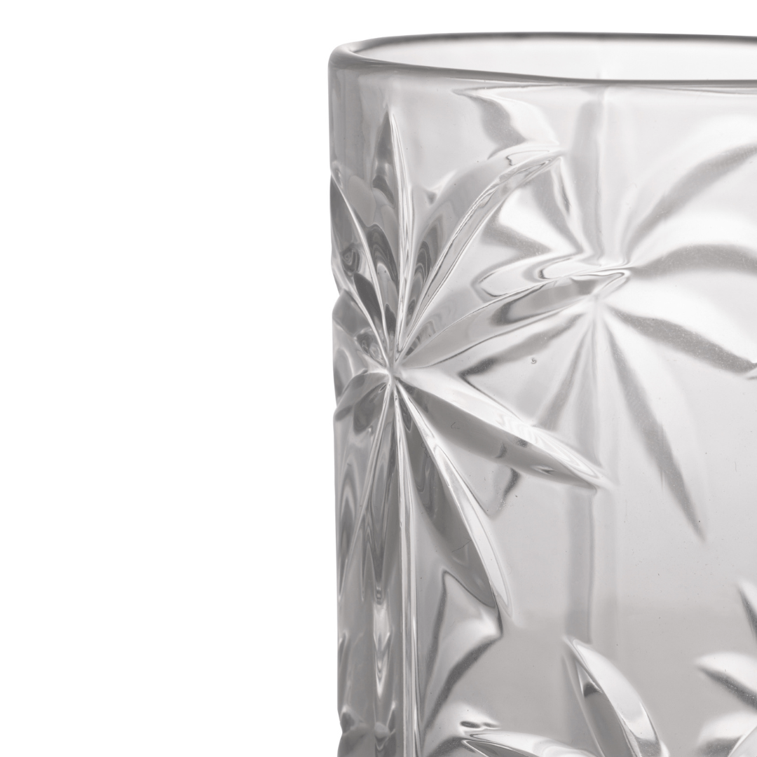 Jogo 6 Copos Altos Cristal de Chumbo Palm Tree 360ml - Ela Decora
