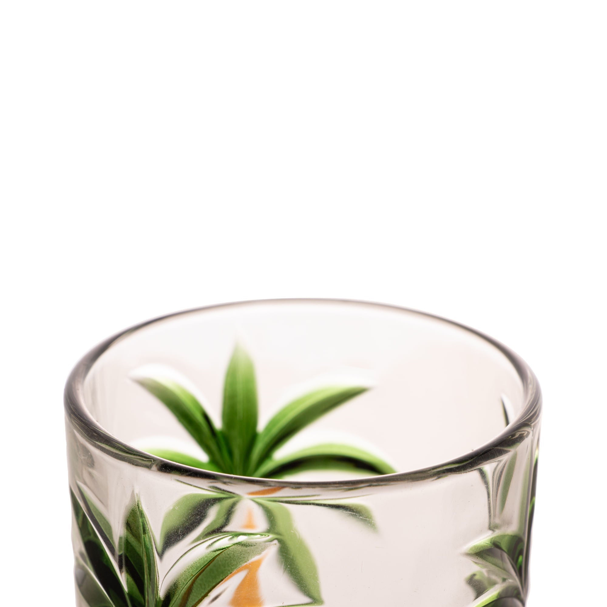 Jogo 6 Copos Altos em Cristal Palm Tree 360ml - Ela Decora