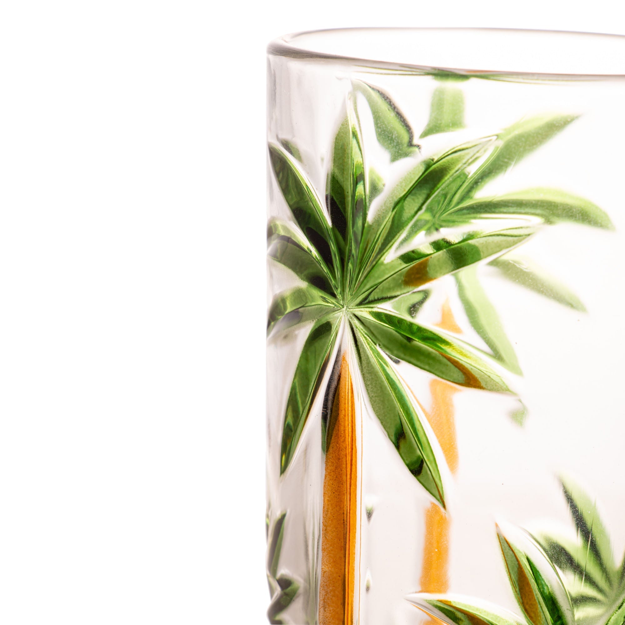 Jogo 6 Copos Altos em Cristal Palm Tree 360ml - Ela Decora