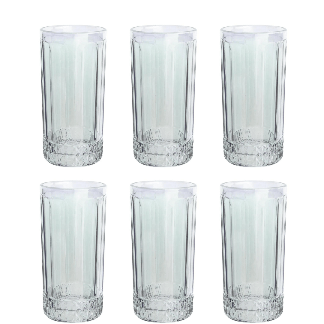 Jogo 6 Copos Altos em Vidro Splendor Furta - Cor 360ml - Ela Decora