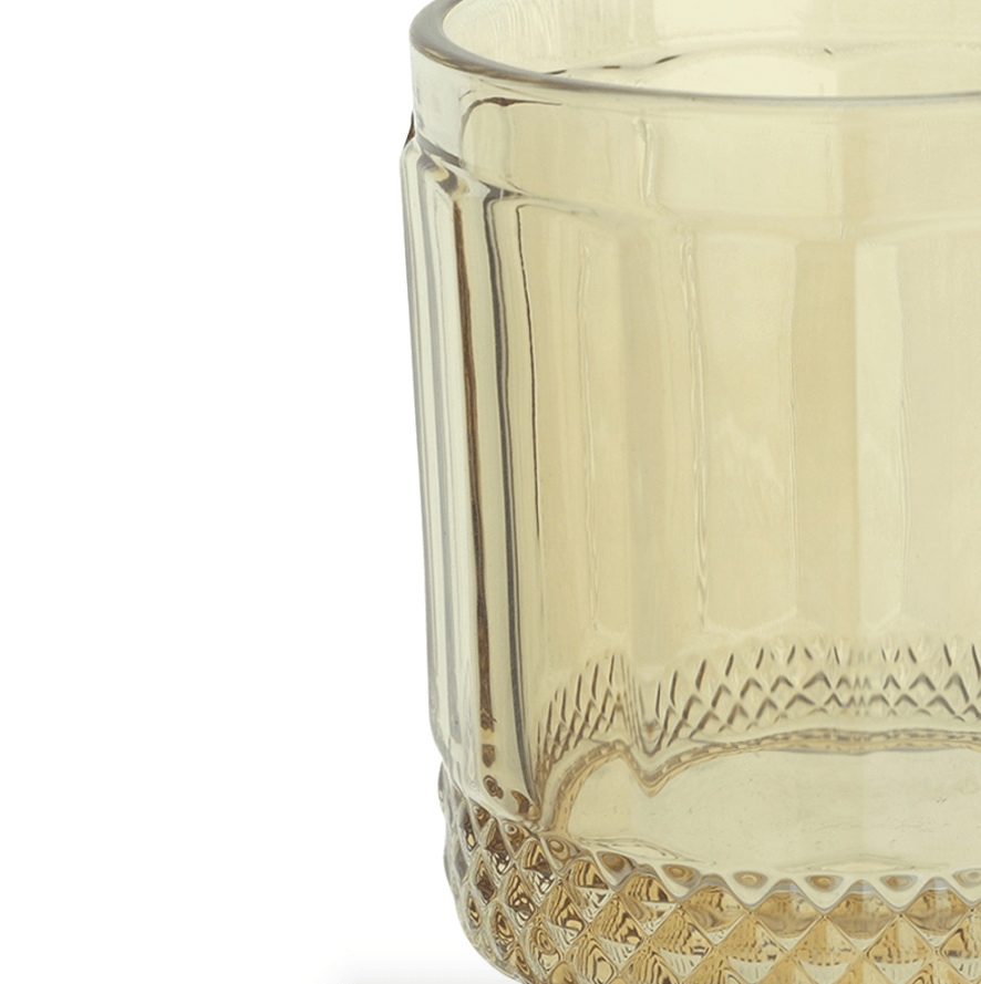 Jogo 6 Copos Baixos em Vidro Âmbar 320ml 9cm - Ela Decora