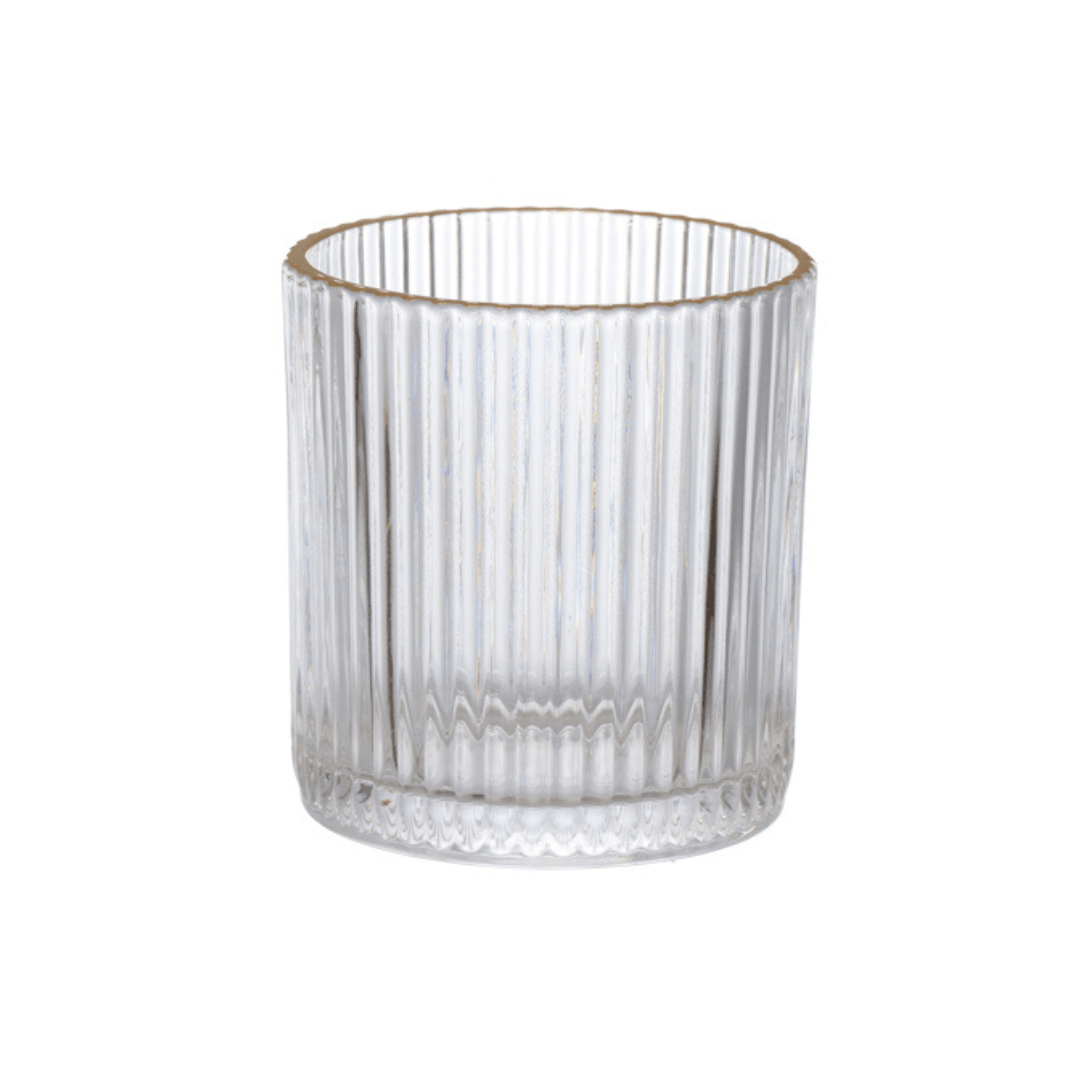 Jogo 6 Copos Baixos Whisky com Borda Dourada 320ml - Ela Decora