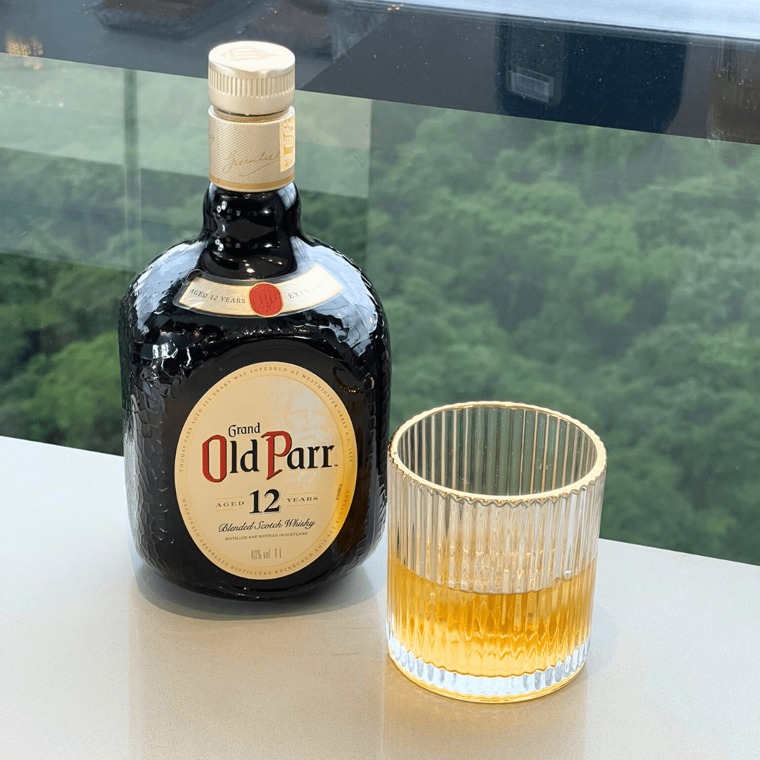 Jogo 6 Copos Baixos Whisky com Borda Dourada 320ml - Ela Decora