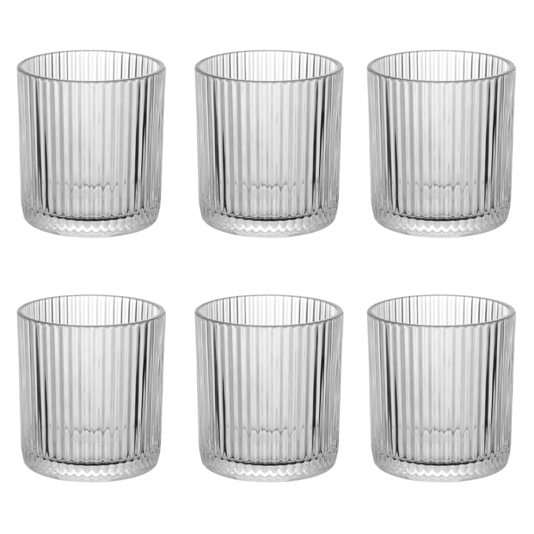 Jogo 6 Copos Baixos Whisky Graffiato de Vidro 320ml - Ela Decora