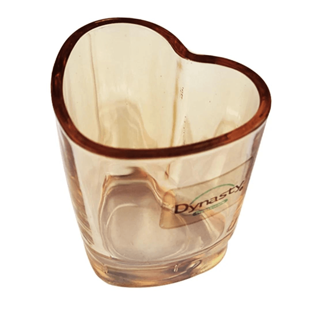 Jogo 6 Copos para Shot Licor de Vidro Coração Âmbar 45ml - Ela Decora