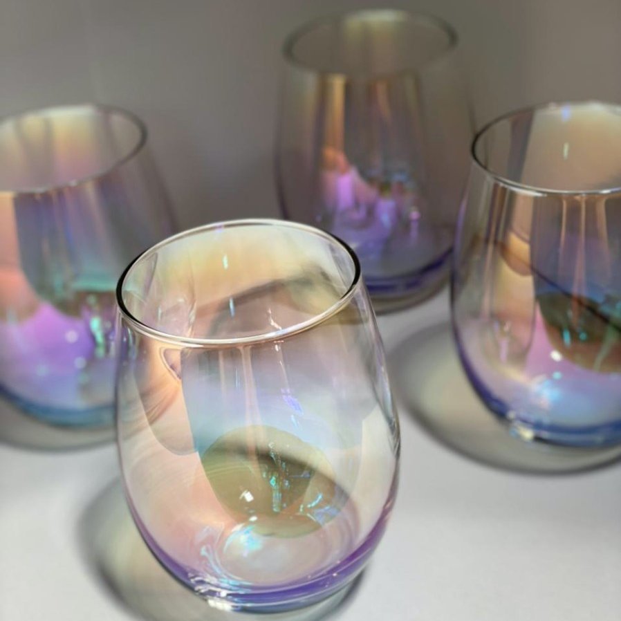 Jogo 6 Copos Rainbow Vidro Long Drink Furta Cor - 580 ml - Ela Decora