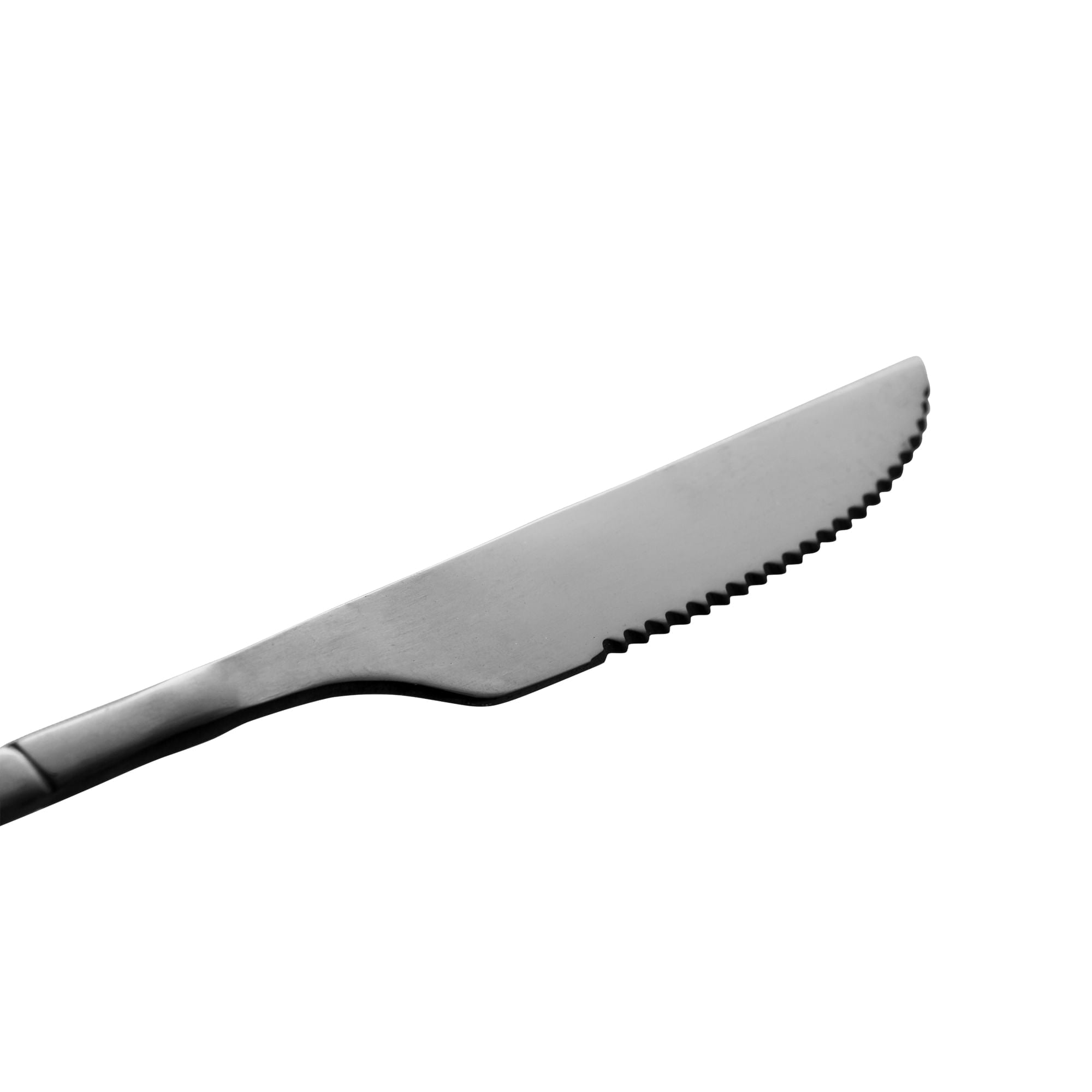 Jogo 6 Facas para Churrasco Estilo Bambu Aço Inox Elegant Preto Ônix 22,3 cm - Ela Decora