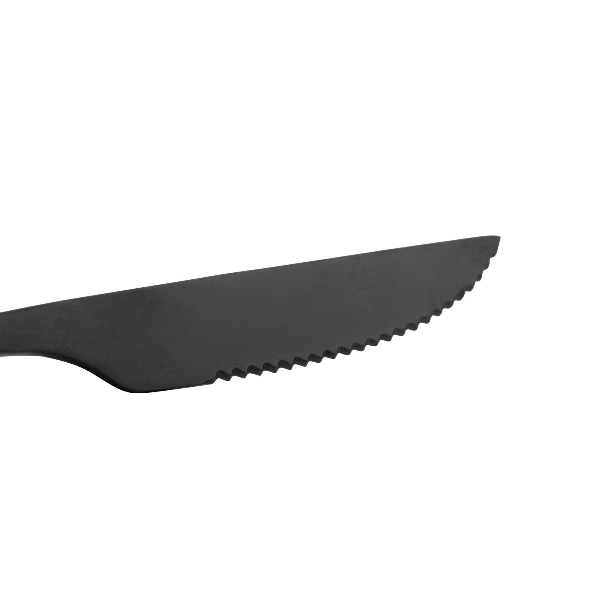 Jogo 6 Facas para Churrasco Estilo Bambu Aço Inox Elegant Preto Ônix 22,3 cm - Ela Decora