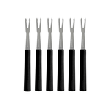 Jogo 6 Garfos em Aço Inox para Petisco Preto - Ela Decora