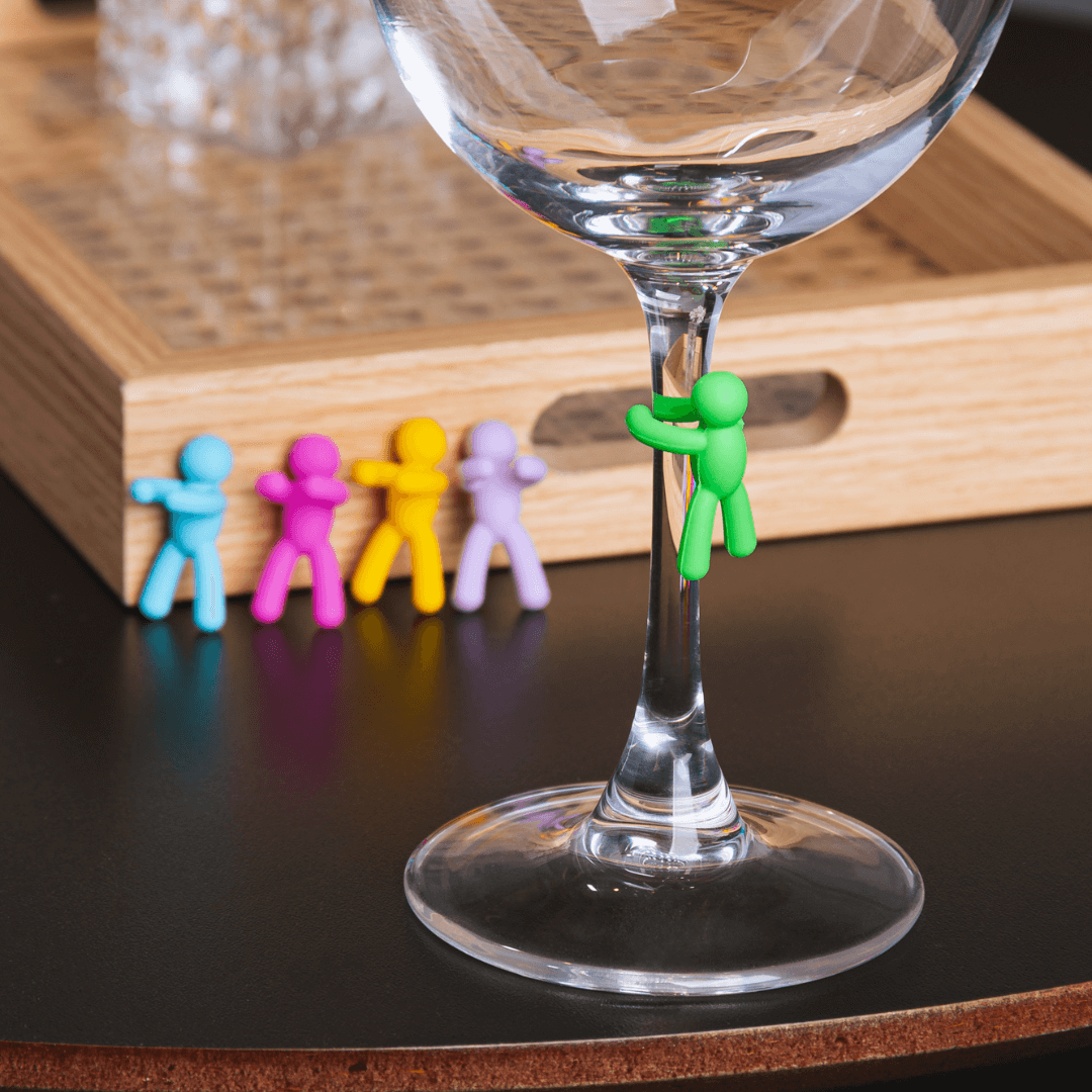 Jogo 6 Marcadores para Taças Bonecos Sortidos Silicone - Ela Decora
