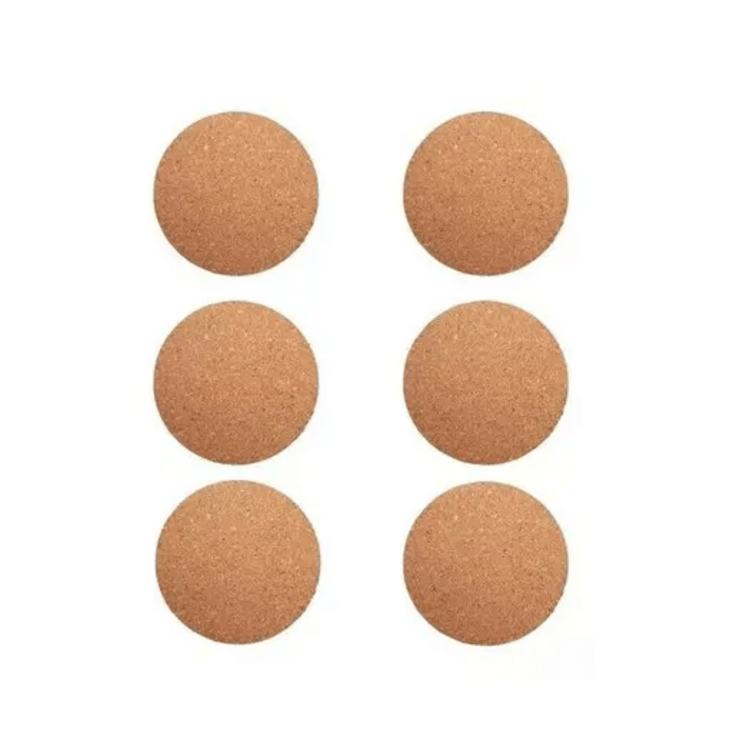 Jogo 6 Porta Copos em Cortiça 10cm - Ela Decora
