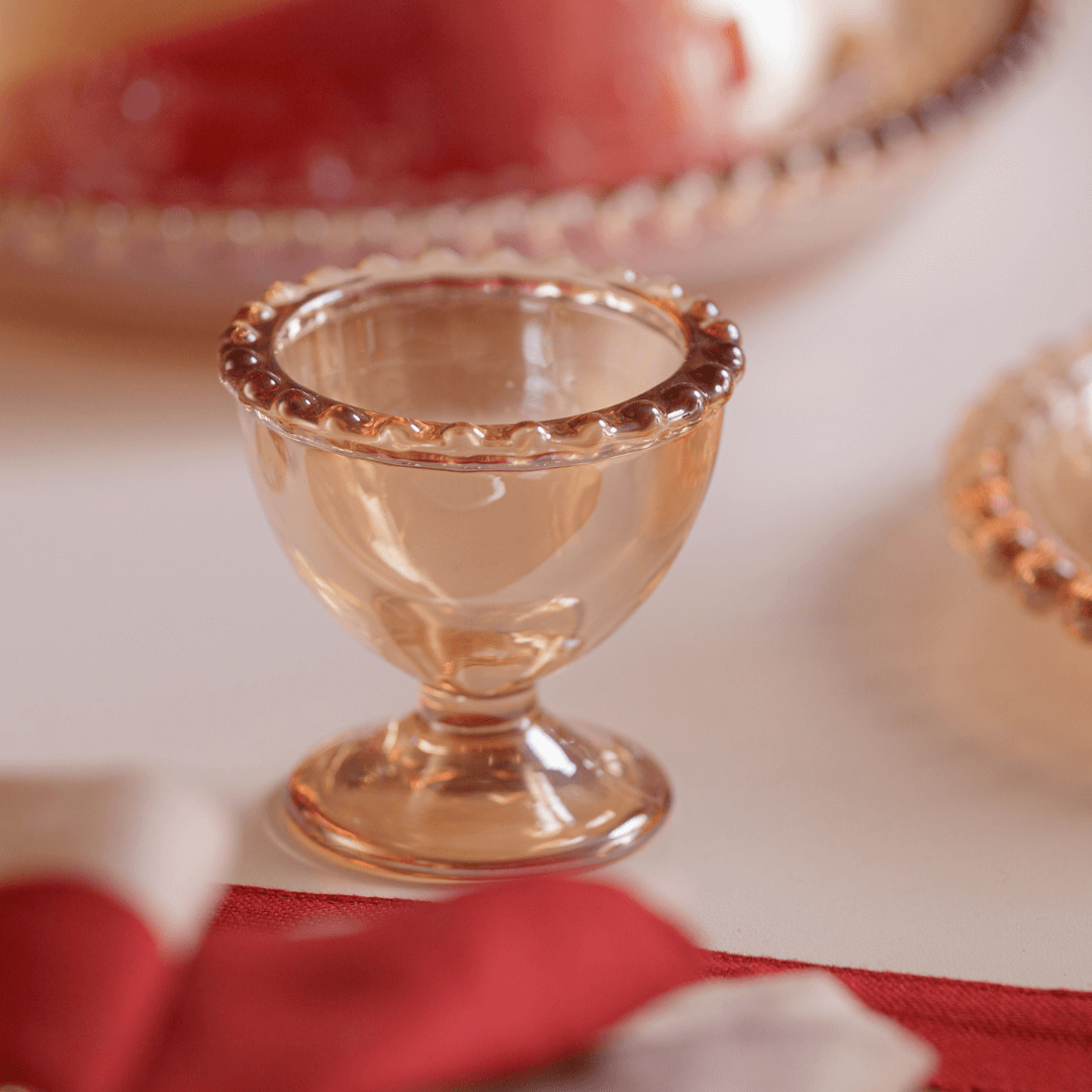 Jogo 6 Porta Ovos Cristal Pearl Âmbar 20cm - Ela Decora