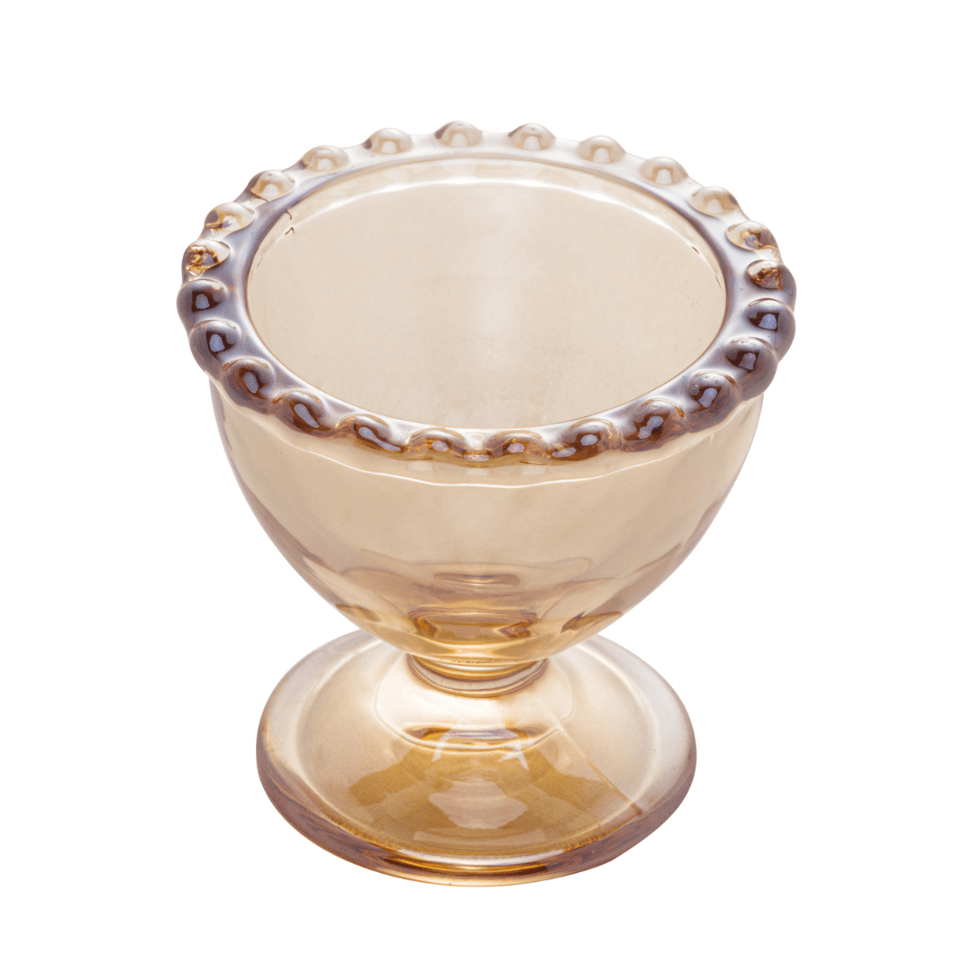 Jogo 6 Porta Ovos Cristal Pearl Âmbar 20cm - Ela Decora