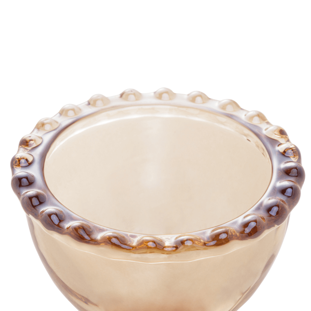 Jogo 6 Porta Ovos Cristal Pearl Âmbar 20cm - Ela Decora